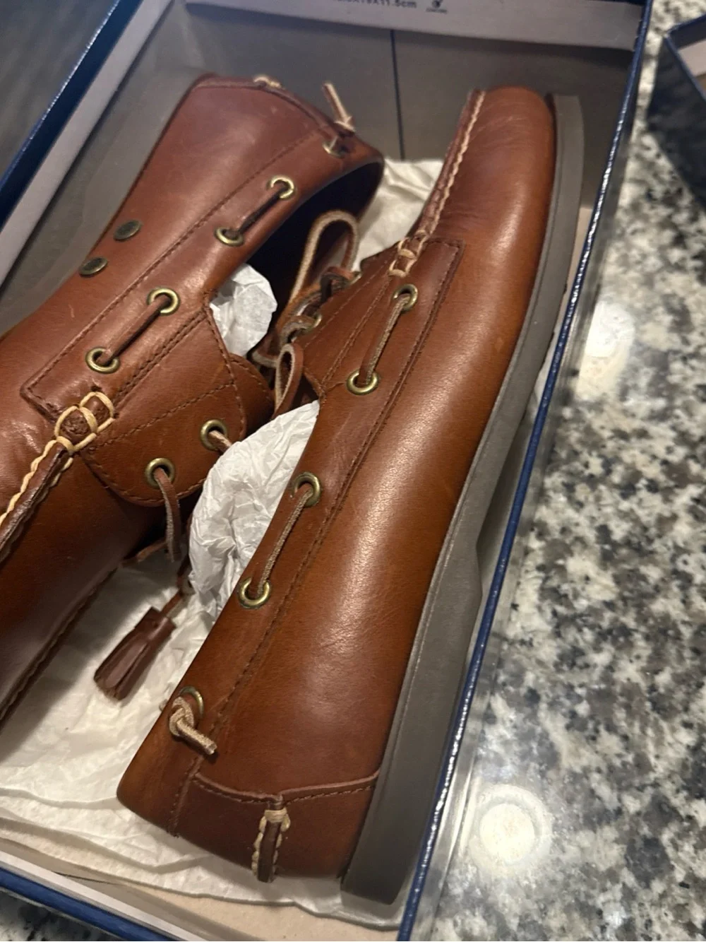 Ralph Lauren Men's Brown Leather Boat Shoes - Classic Tassel Deck Loafers